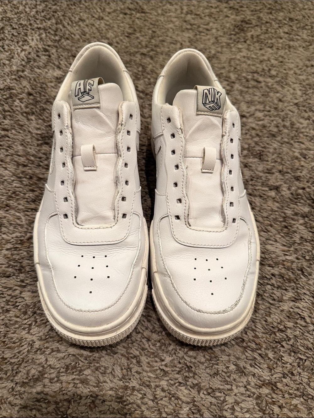 Nike Air Force Ones White Leather Sneakers